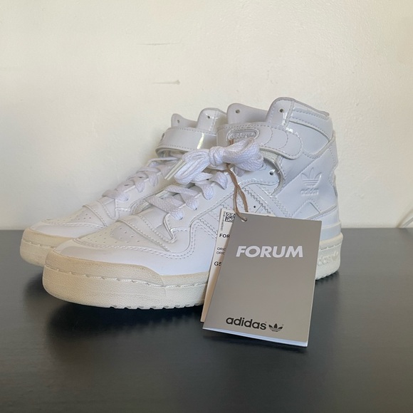 NWT Adidas Forum Mid
Triple White Patent Leather Women's - Picture 5 of 11
